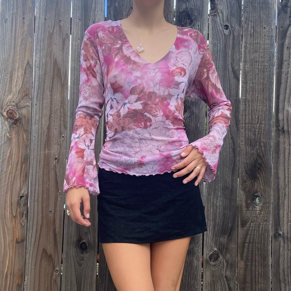 Mesh floral fairy top